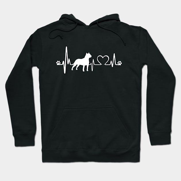 American Staffordshire Terrier Heartbeat Great for Staffy Lover Hoodie by BamBam